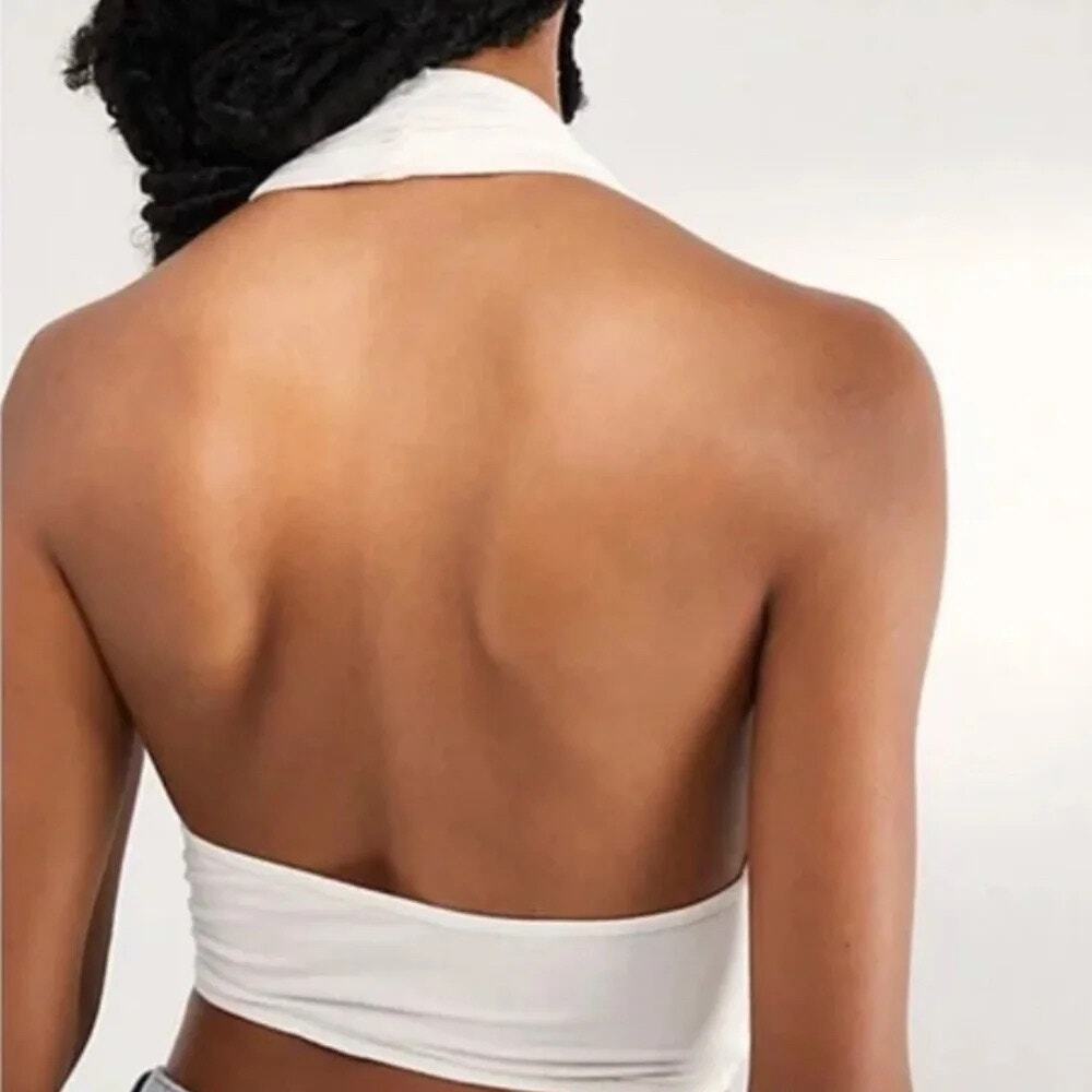 Free People Heather Top - Ivory Halter Top - S - Picture 2 of 7
